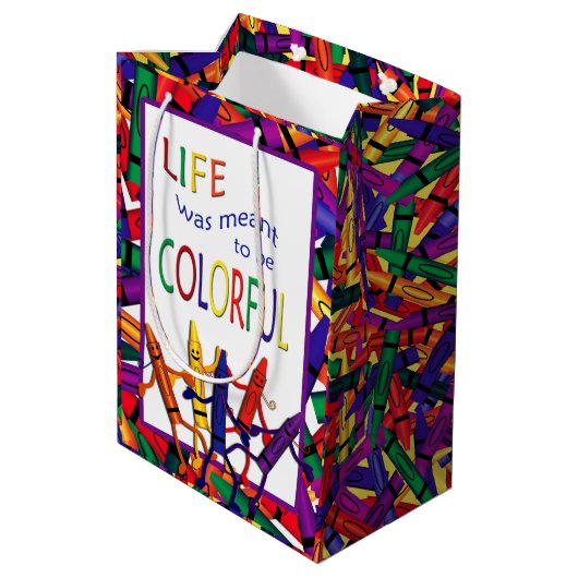 Crayon Colorful Life Gift Bag Medium Cadeauzakje (Achterkant Gekanteld)