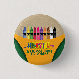 Crayon Coloring Party Pinback Button