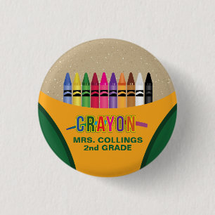 Crayon Coloring Party Pinback Button