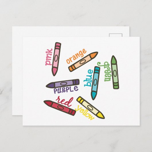 Crayon Colors Briefkaart (Voorkant / Achterkant)