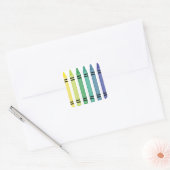 Crayon Colors Vierkante Sticker (Envelop)