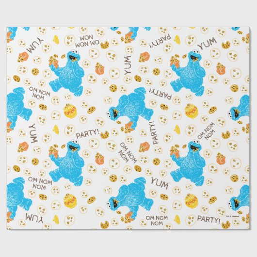 Crayon Cookie Monster Cookie Pattern Cadeaupapier (Vlak)