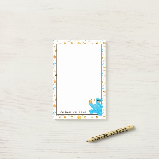 Crayon Cookie Monster Cookie Pattern Post-it® Notes (Op bureau)