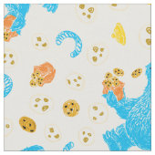 Crayon Cookie Monster Cookie Pattern Stof (Close Up)