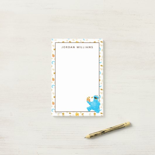 Crayon Cookie Monster Koekje Patroon Post-it® Notes (Op bureau)