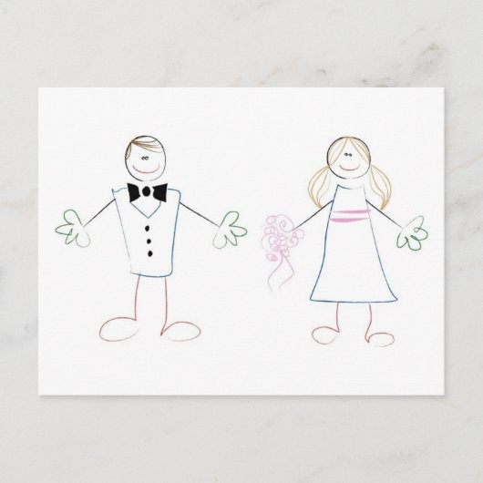 Crayon Couple Briefkaart (Voorkant)