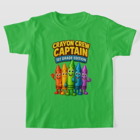 Crayon Crew Captain 1st Grade T-shirt (Laagn)