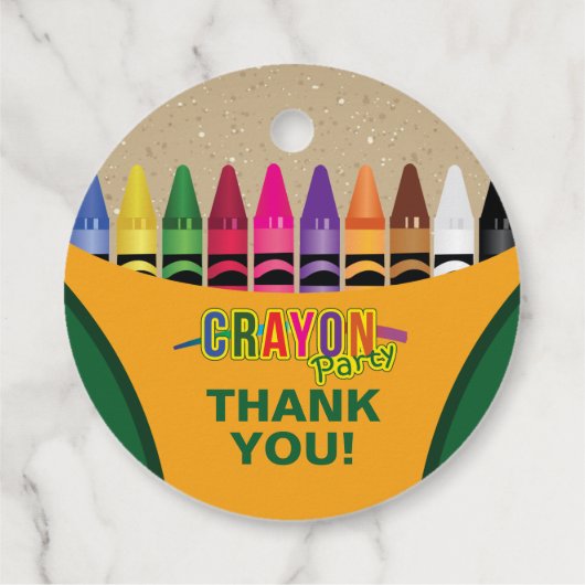 Crayon dank u bedankjes labels (Achterkant)