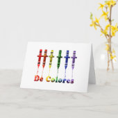 Crayon DE Colores Note Kaart met Kleurpotloden (Gele Bloem)