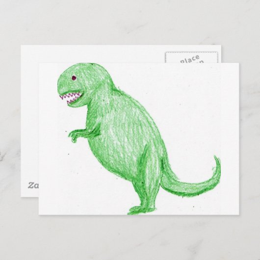 Crayon Dinosaur Briefkaart (Voorkant / Achterkant)