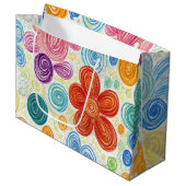 Crayon Doodle Daisy Design Groot Cadeauzakje (Voorkant Gekanteld)