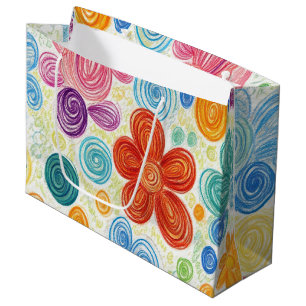 Crayon Doodle Daisy Design Groot Cadeauzakje