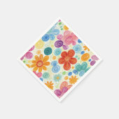 Crayon Doodle Daisy Design Servet (Hoek)