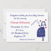 Crayon Drawing Baby shower Uitnodiging van Kind (Voorkant)