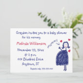 Crayon Drawing Baby shower Uitnodiging van Kind (Staand voorkant)