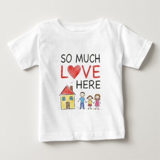 Crayon Drawing So Much Love Here Family T-Shirt (Voorkant)