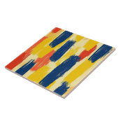 Crayon en vlinderbloemen en verfstreken tegeltje (Zijkant)