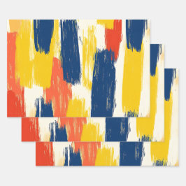 Crayon en vlinderbloemen inpakpapier vel