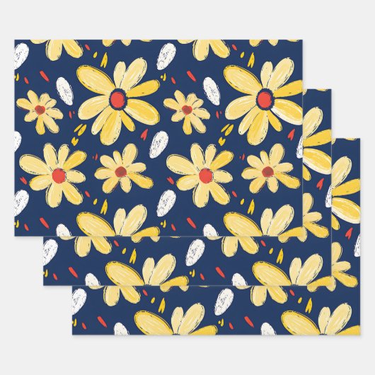 Crayon en vlinderbloemen inpakpapier vel (Set)