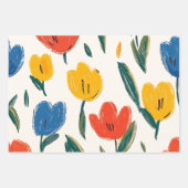 Crayon en vlinderbloemen inpakpapier vel (Voorkant 3)