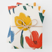 Crayon en vlinderbloemen inpakpapier vel (In situ)