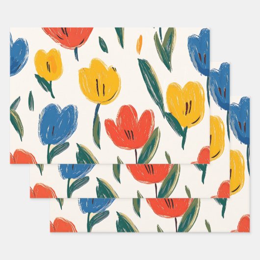 Crayon en vlinderbloemen inpakpapier vel (Set)