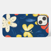Crayon en vlinderbloemen iPhone hoesje (Achterkant horizontaal)
