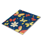 Crayon en vlinderbloemen tegeltje (Zijkant)