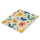 Crayon en vlinderbloemen tegeltje (Zijkant)
