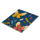 Crayon en vlinderbloemen tegeltje (Zijkant)