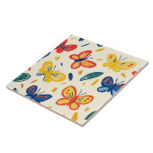 Crayon en vlinderbloemen tegeltje (Zijkant)