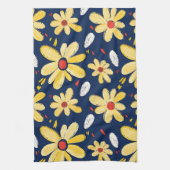 Crayon en vlinderbloemen theedoek (Verticaal)