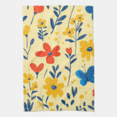 Crayon en vlinderbloemen theedoek (Verticaal)