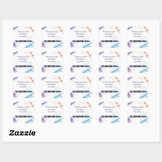 Crayon Favor Sticker | blauw (Vel)