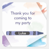 Crayon Favor Sticker | blauw (Voorkant)