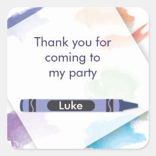 Crayon Favor Sticker    Bue