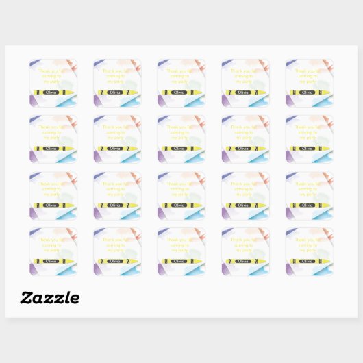Crayon Favor Sticker | Geel (Vel)