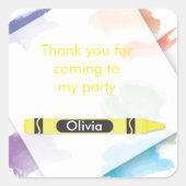 Crayon Favor Sticker | Geel (Voorkant)
