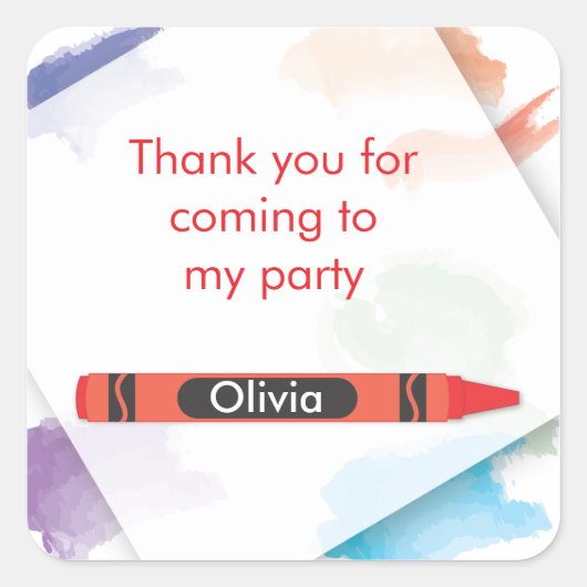 Crayon Favor Sticker | Rood (Voorkant)