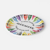 Crayon Gelukkige Verjaardag Kind Party Papieren Bordje (Gekanteld)