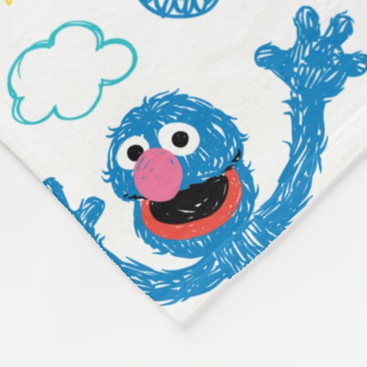 Crayon Grover Sunshine Pattern Fleece Deken (Hoek)