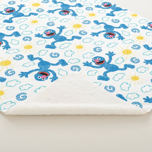 Crayon Grover Sunshine Pattern Sherpa Deken (3/4)