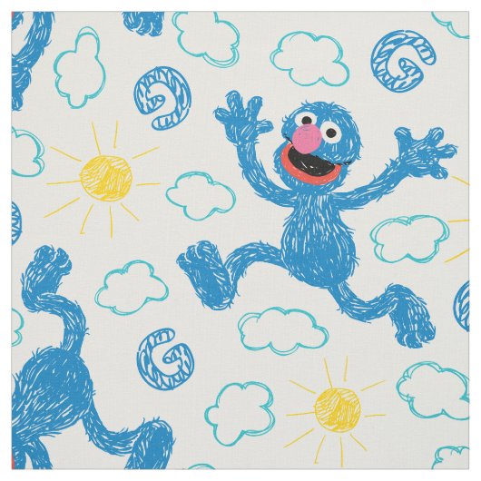 Crayon Grover Sunshine Pattern Stof (Swatch)