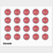  Crayon Harten en Bloemen Ronde Sticker (Vel)
