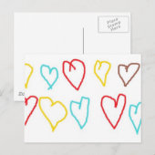 Crayon Hearts Briefkaart (Voorkant / Achterkant)