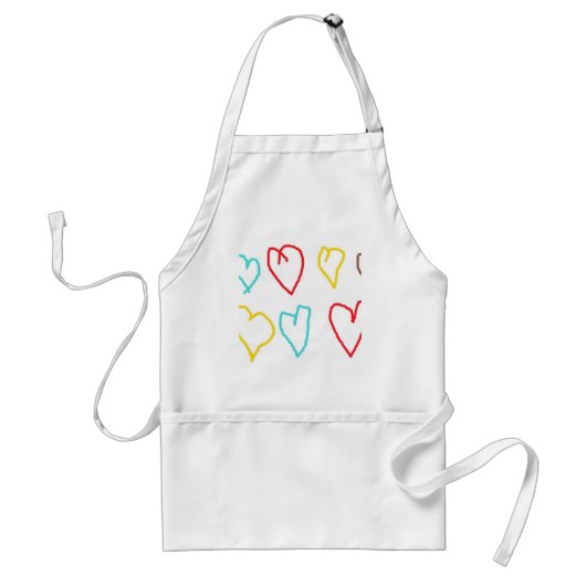Crayon Hearts Standaard Schort (Voorkant)