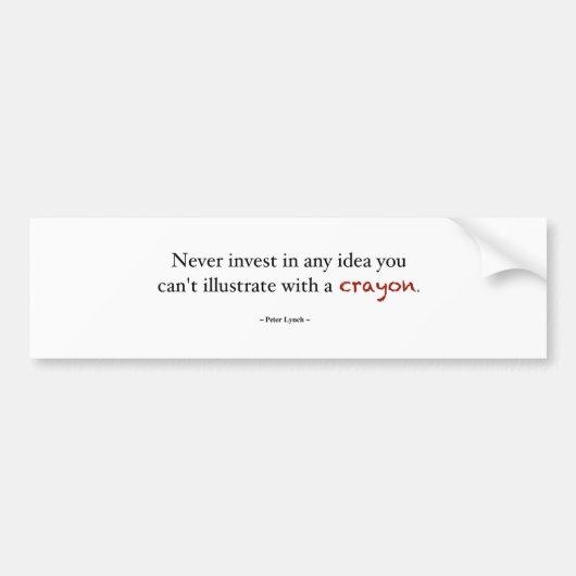 Crayon Investeren Bumpersticker (Voorkant)