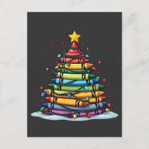 Crayon Kerstboom Leraar Xmas Briefkaart