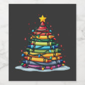 Crayon Kerstboom Leraar Xmas Wijn Etiket (Enkel label)