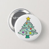 Crayon kerstboom ronde button 5,7 cm (Voorkant /achterkant)